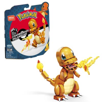 MEGA Pokémon Build & Show Charmander Toy Building Set, 4 inches Tall,