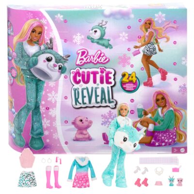 Barbie Cutie Reveal Advent Calendar With Doll & 24 Surprises