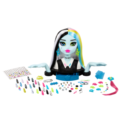 Monster High Frankie Stein Styling Head With 65+ Nail, Hair And Face Accessories