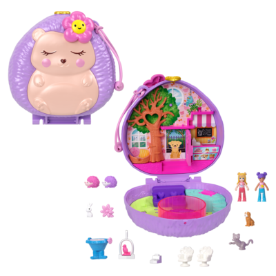 Polly Pocket Dolls And Playset, Travel Toys, Hedgehog Coffee Shop Compact