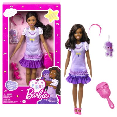 Barbie My First Barbie Boneca Saia Listrada com Puddle