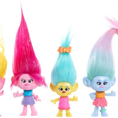 Dreamworks Trolls Band Together Shimmer Party Multipack With 5 Small Dolls & 2 Hair Accessories