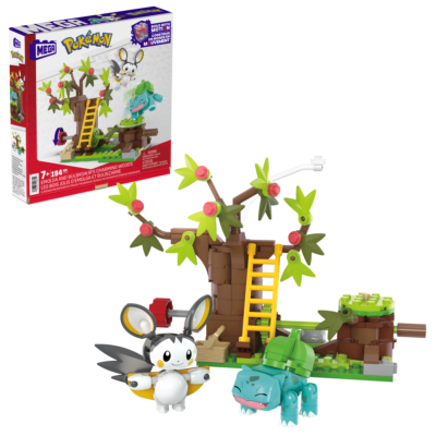 MEGA Pokémon Emolga And Bulbasaur’s Charming Woods Building Toy Kit (194 Pieces) For Kids