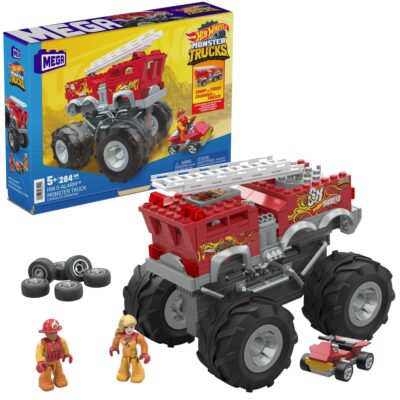 MEGA Hot Wheels 5-Alarm Fire Truck Monster Truck Building Set With 1 Figure (284 Pieces)