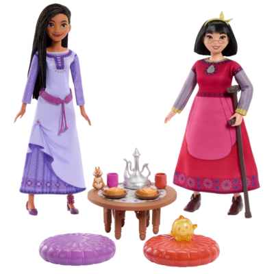 Disney’s Wish Best Friends Tea Time Set With 2 Fashion Dolls, 2 Figures, 1 Table & 10 Themed Accessories