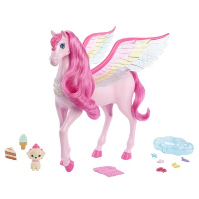 Barbie A Touch Of Magic Pink Pegasus With Puppy, Winged Horse Toys With Lights And Sounds