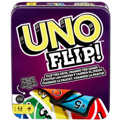 UNO Jogo de Cartas Flip Caixa Metálica