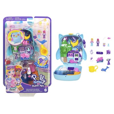 Polly Pocket Dolls And Playset, Pajama Party Snowy Sleepover Owl Compact