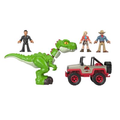 Imaginext Jurassic World T. Rex Dinosaur Toy Set With Dr. Sattler, Dr. Grant & Ian Malcolm, 5 Pieces