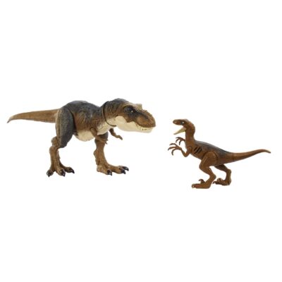 Jurassic World Two Dinosaur Toys With Battle Damage T Rex And Velociraptor