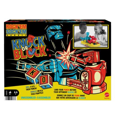 Mattel Games Juego de Mesa para Adultos Rock ‘Em Sock ‘Em