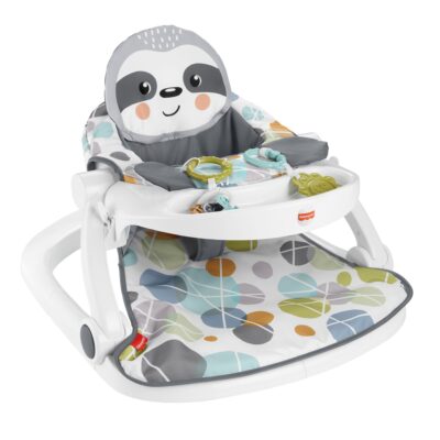 Fisher-Price Sit-Me-Up Floor Seat With Tray, Portable Baby Chair With Toys, Cute Sloth