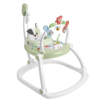 Fisher-Price Spacesaver Jumperoo Baby Bouncer Activity Center With Lights & Sounds, Puppy Perfection