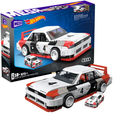 MEGA Hot Wheels Audi 90 Quattro Imsa GTO Building Toy Kit (973 Pieces) For Collectors