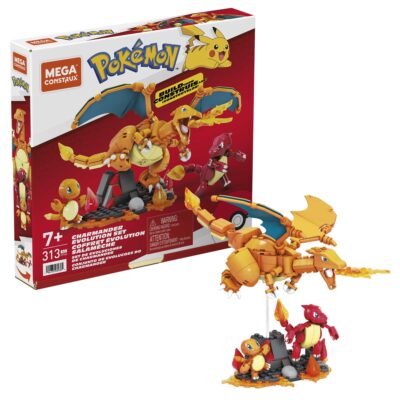 MEGA Pokémon Building Toy Kit Charmander Set With 3 Action Figures (313 Pieces) For Kids