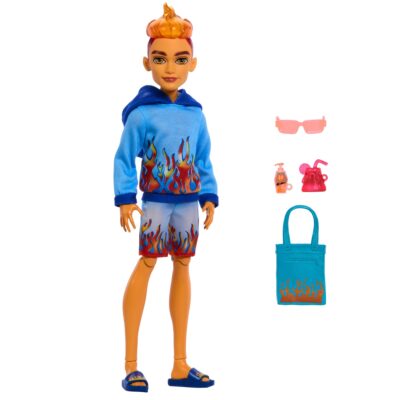 Monster High Scare-Adise Island Heath Burns Fashion Doll With Swim Trunks & Accessories