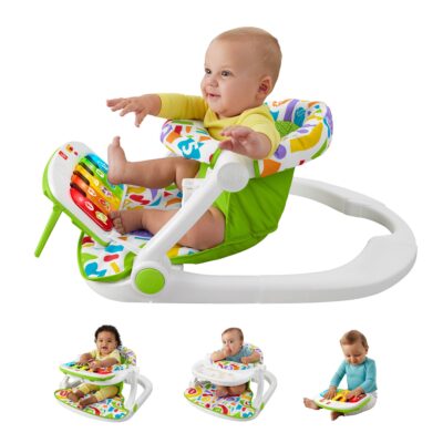 Fisher-Price Baby Chair, Deluxe Sit-Me-Up Seat With Kick & Play Piano Learning Toy & Snack Tray