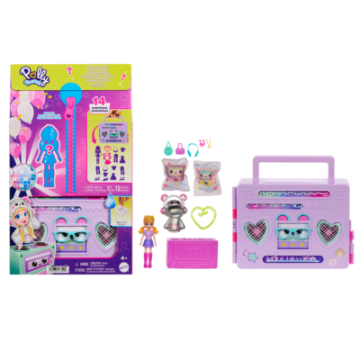 Polly Pocket Disco Dance Fashion Reveal Doll & Playset With Unboxing Surprises & Water Play