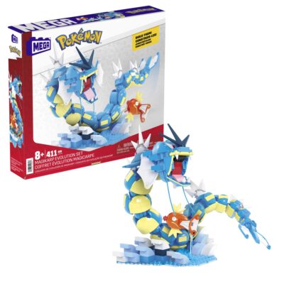 MEGA Pokémon Coffret Évolution Magicarpe (411 Pces), 2 Fig. Art.