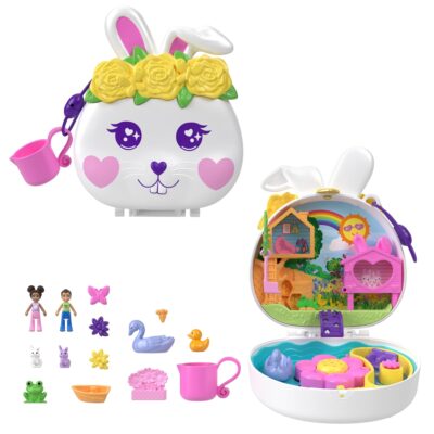 Polly Pocket Dolls Flower Garden Bunny Compact Playset