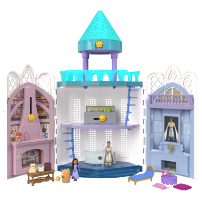 Disney’s Wish Rosas Castle Playset, Dollhouse With 2 Posable Mini Dolls, Star Figure & 20 Accessories