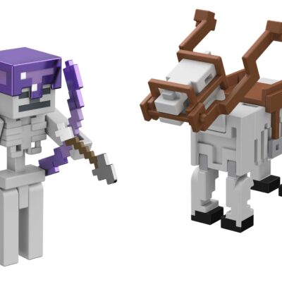 Minecraft Vanilla Figura de Brinquedo Pacote Cavalo com Armadura de Esqueleto de 3.25″