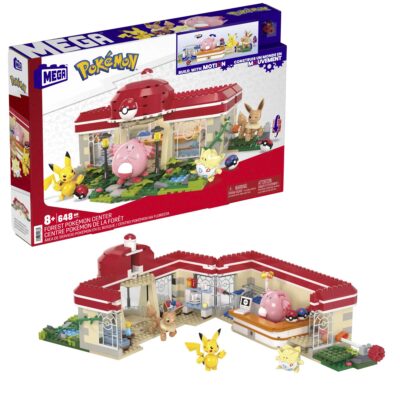 MEGA Pokémon Building Toy Kit, Forest Pokémon Center (648 Pieces) With 4 Action Figures