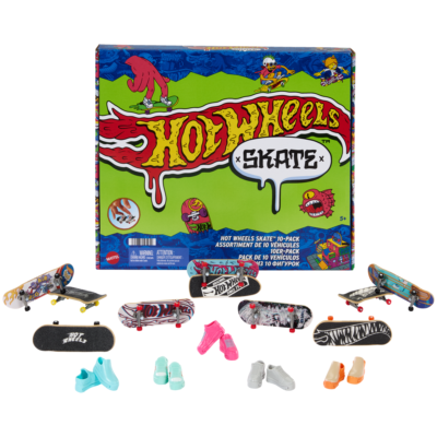 Hot Wheels Skate-Assortiment de 10Fingerboards Avec Chaussures