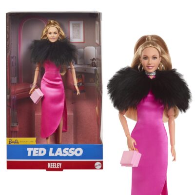 Barbie Signature Ted Lasso Collectible Doll, Keeley Jones Wearing Pink Dress