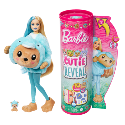 Barbie Cutie Reveal Costume-themed Series Doll & Accessories With 10 Surprises, Teddy Bear As Dolphin