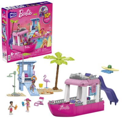 MEGA Barbie Malibu Dream Boat Building Kit Playset With 3 Micro-Dolls (317 Pieces)