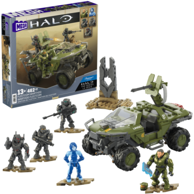 Mega  Halo  Coffret de Construction  Warthog Fleetcom, 5 Figurines