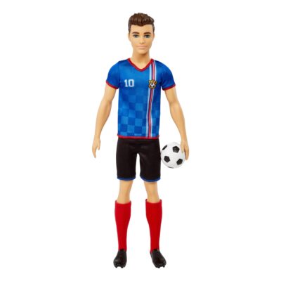 Ken Soccer Doll, Cropped Hair, #10 Uniform, Soccer Ball, Cleats,  Socks, 3 & Up