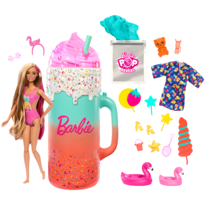 Barbie Pop Reveal Rise & Surprise Gift Set With Scented Doll, Squishy Scented Pet & More, 15+ Surprises