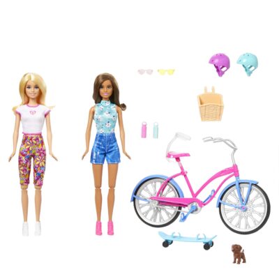 Barbie Dolls And Playset, Outdoor Barbie Set With Two Dolls & Puppy