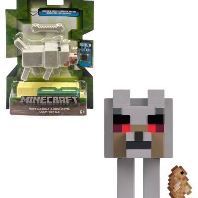 Minecraft Vanilla Figura de Brinquedo Lobo agressivo 3.25″