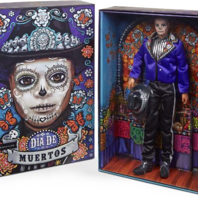 2023 Día De Muertos Ken Doll Wearing Blue Jacket And Black Hat, Barbie Signature Collectible