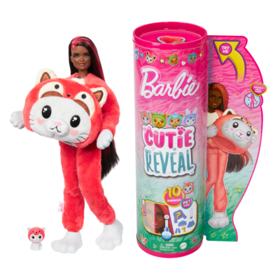 Barbie Cutie Reveal Costume-Themed Series Doll & Accessories With 10 Surprises, Kitten As Red Panda