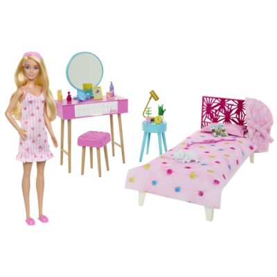 Barbie Doll And Bedroom Playset, Barbie Furniture With 20+ Pieces