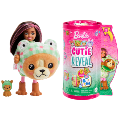 Barbie-Cutie Reveal-Poupée Chelsea en Costume, Chiot Grenouille