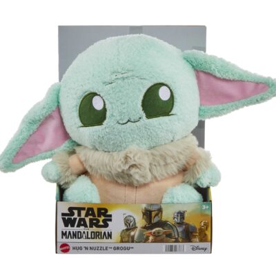 Star Wars Hug ‘n Nuzzle Grogu Plush Figure With Sound, 10-Inch Soft Collectible Toy