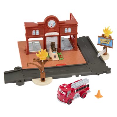 Disney And Pixar’s Cars Toys, Red’s Fire Station Playset With Toy Fire Truck, Cars On The Road