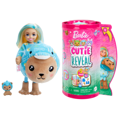 Barbie Cutie Reveal Costume-Themed Series Chelsea Small Doll & Accessories, Teddy Bear As Dolphin