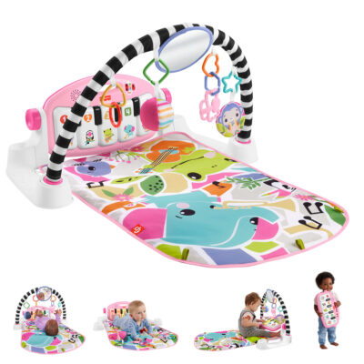 Fisher-Price  Tapis Piano Lumières et Apprentissage, Pour Bébé, Rose