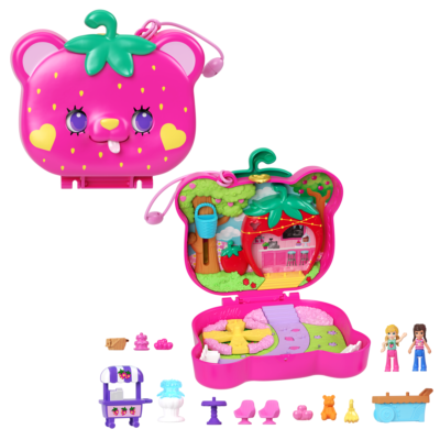 Polly Pocket Dolls And Playset, Travel Toys, Straw-Beary Patch Compact